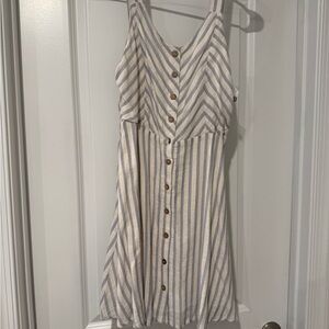 ANDREE BY UNIT Blue and Cream Striped Mini Dress NWT